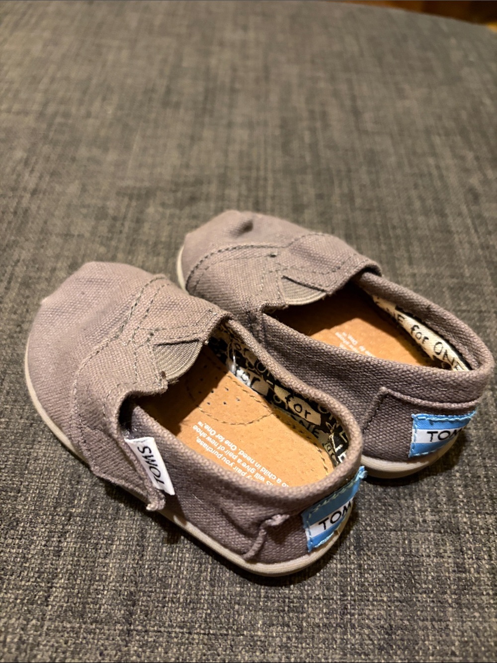 Toms Baby Slip-On Canvas Shoes in Gray